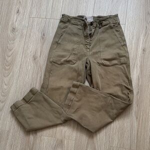 Everlane olive wide leg jeans